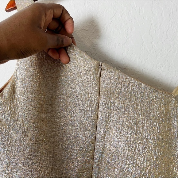 Mac Duggal Asymmetric Metallic Ruffle Gown - Picture 9 of 13